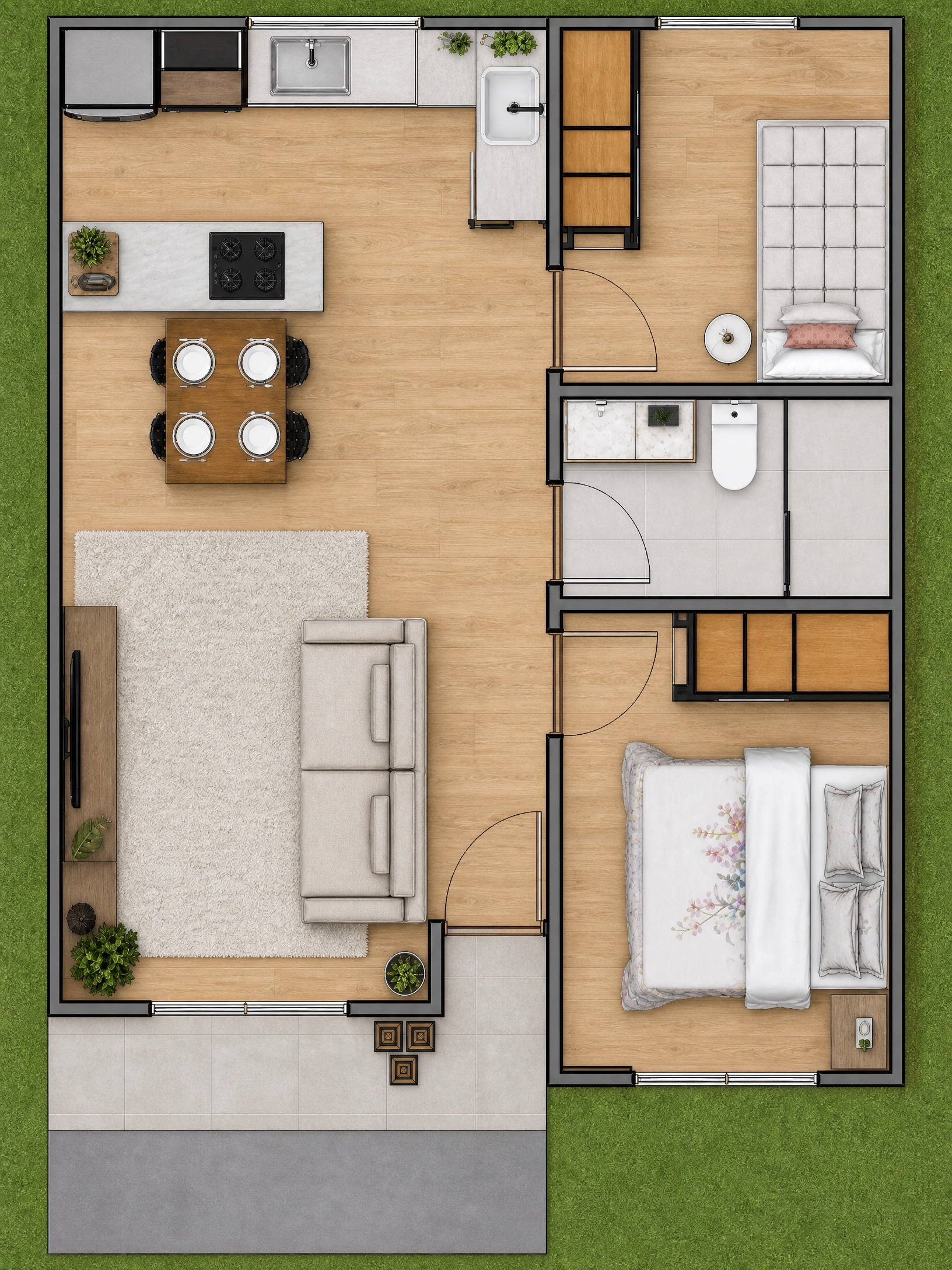 Planta humanizada 1 de Casa Quartzo